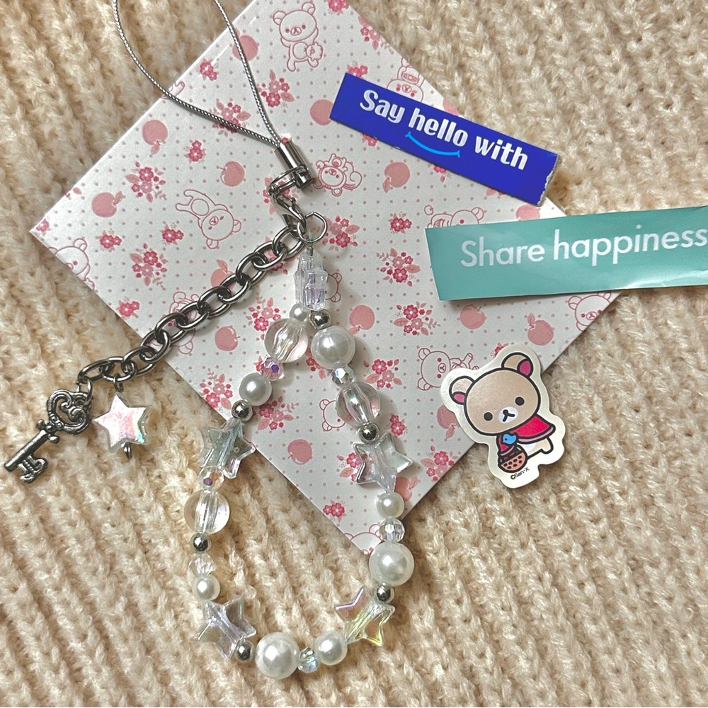 milky star kawaii keychain phone charm 🍦